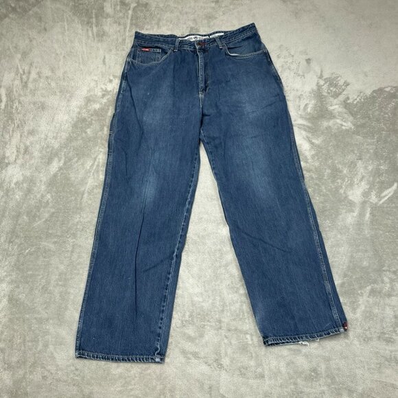 Vntg Ecko Unltd Foundry Fit Carpenter Jeans 38 Mens Blue Denim  *flaw* 6497 - Picture 1 of 12